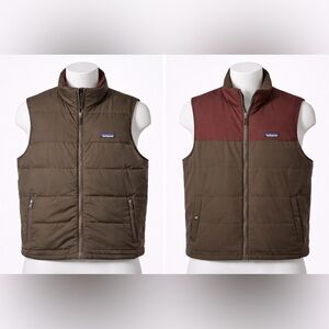 Patagonia Reversible Insulated Vest Olive Brown Burgundy Men’s